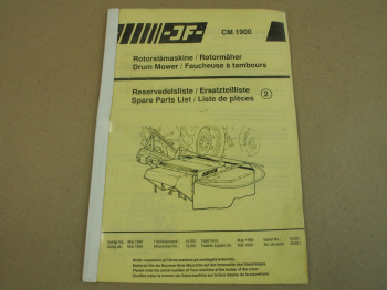 JF CM 1900 Rotormäher Ersatzteilkatalog Spare Parts Book ab 1990