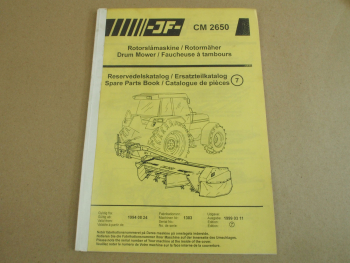 JF CM 2650 Rotormäher Ersatzteilkatalog Spare Parts Book ab 1994