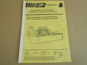 JF CM 265F Rotormäher Ersatzteilkatalog Spare Parts List Book ab 1997