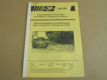 JF CM 305 Rotormäher Ersatzteilkatalog Spare Parts Book ab 2004