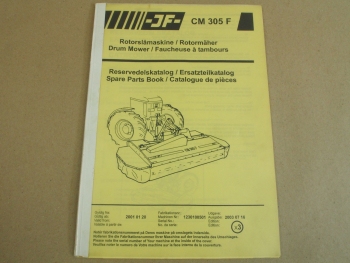 JF CM 305F Rotormäher Ersatzteilkatalog Spare Parts List Book ab 2001