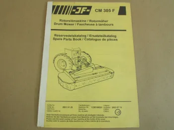 JF CM 305F Rotormäher Ersatzteilkatalog Spare Parts List Book ab 2001