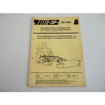 JF GD2800 Scheibenmäher Ersatzteilkatalog Spare Parts Book 1998