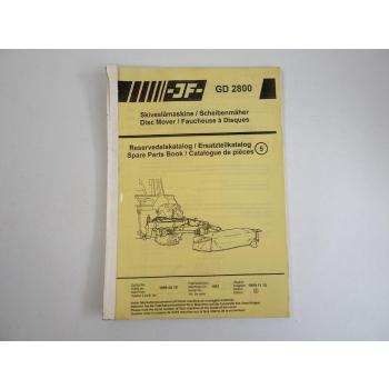 JF GD2800 Scheibenmäher Ersatzteilkatalog Spare Parts Book 1999