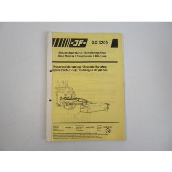 JF GD3200 Scheibenrmäher Ersatzteilkatalog Spare Parts Book 2001