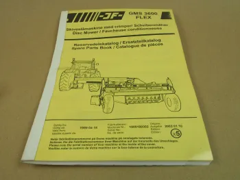 JF GMS 3200 FLEX Scheibenmäher Ersatzteilkatalog Spare Parts Book