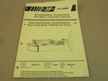 JF GX 2400S Scheibenmäher Ersatzteilkatalog Spare Parts Book