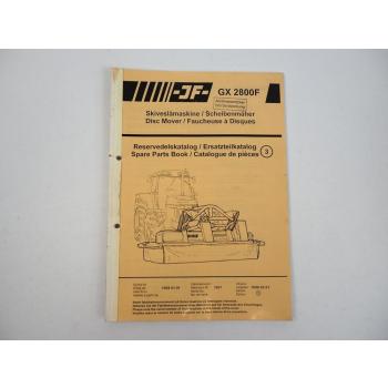 JF GX2800F Scheibenrmäher Ersatzteilkatalog Spare Parts Book 1994