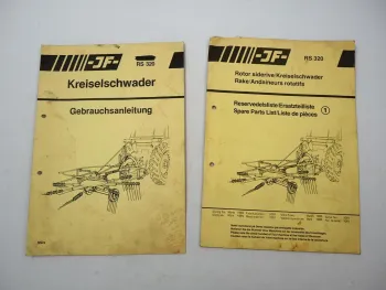 JF RS320 Kreiselschwader Betriebsanleitung Ersatzteilliste 1985