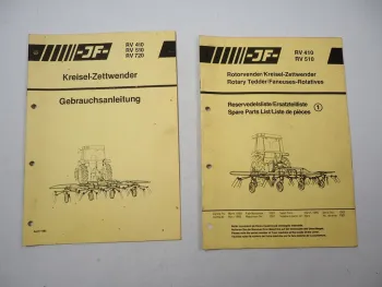 JF RV 410 510 720 Kreisel Zettwender Betriebsanleitung Ersatzteilliste 1985/86