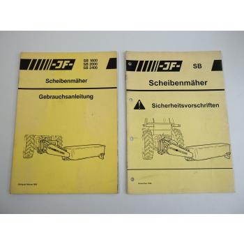JF SB 1600 2000 2400 Scheibenmäher Betriebsanleitung Bedienungsanleitung 1986