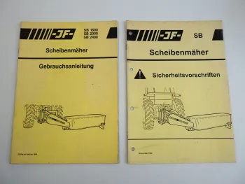 JF SB 1600 2000 2400 Scheibenmäher Betriebsanleitung Bedienungsanleitung 1986