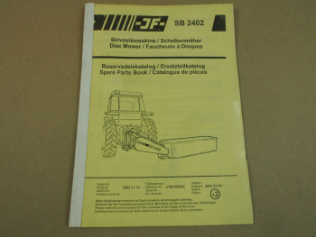 JF SB 2402 Scheibenmäher Ersatzteilkatalog Spare Parts Book ab 2002