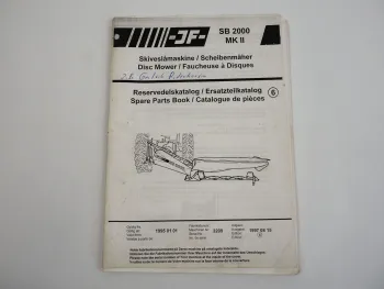 JF SB2000 MKII Scheibenmäher Disc Mower Ersatzteilkatalog Spare Parts Book 1997