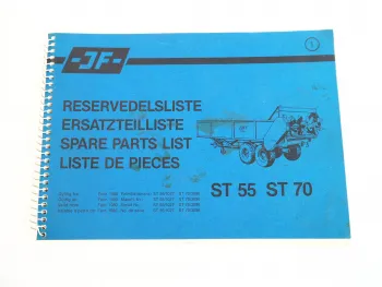 JF ST 55 70 Miststreuer Anhänger Ersatzteilliste Spare Parts List 1980