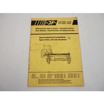 JF Stoll GMS GCS 2400D 2800D Scheibenmäher Ersatzteilliste Spare Parts List 1991