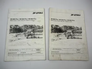 JF Stoll M 800 830 860 Pro Mittelschwader Betriebsanleitung Ersatzteilliste 2008