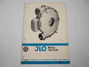 JLO S35 Sprühgebläse Motor Ersatzteilliste Spare Parts List 1965