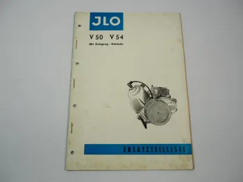 JLO V50 V54 Motor mit Dreigang Getriebe Ersatzteilliste 1964