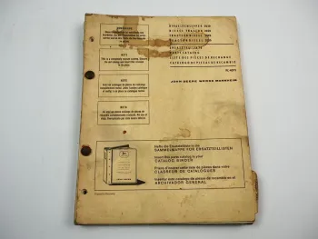 John Deere 2020 2020OU Dieselschlepper Ersatzteilkatalog Ersatzteilliste 1968