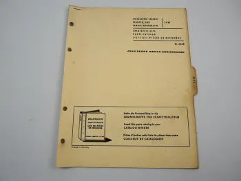John Deere 24BE Einzelkorn Sägerät Planter Unit Ersatzteilliste Parts List 1966