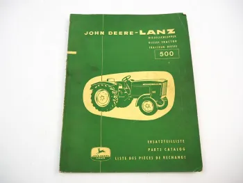 John Deere Lanz 500 Dieselschlepper Ersatzteilliste Parts Catalog 1960