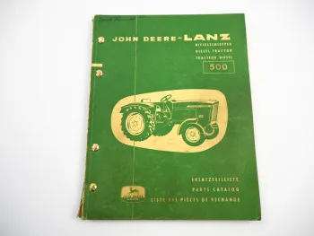 John Deere Lanz 500 Schlepper Ersatzteilliste Ersatzteilkatalog 1962