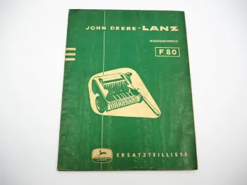 John Deere Lanz F80 Niederdruckpresse Ersatzteilliste Ersatzteilkatalog 1962