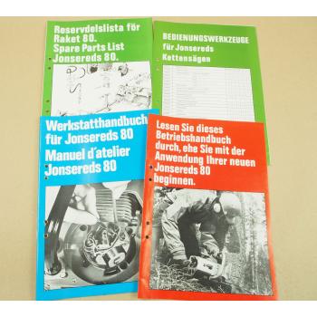 Jonsered 80 Bedienungsanleitung Ersatzteilliste Werkstatthandbuch Reparaturhandb