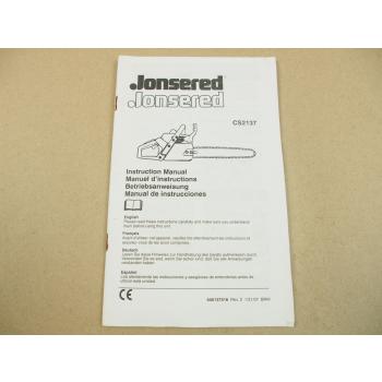 Jonsered CS2137 Instruction Manual Betriebsanleitung Manuel instructions 2007