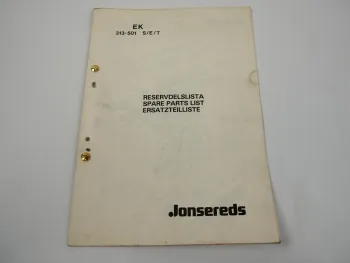 Jonsereds EK 313-501 S E T Ladekran Ersatzteilliste Parts Book 1976/77