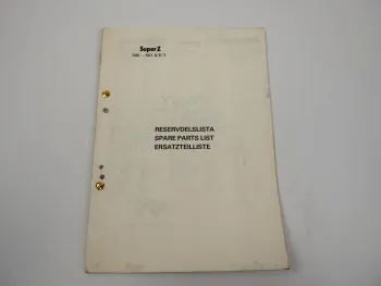 Jonsereds Super Z 300-501 S E T Ladekran Ersatzteilliste Parts Book 1975