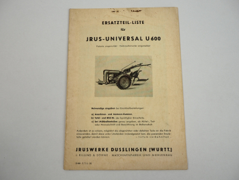 JRUS Universal U600 Einachsschlepper Ersatzteilliste Teilekatalog
