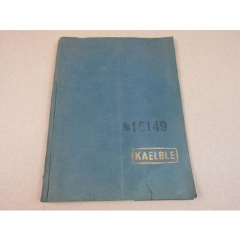 Kaelble 3W110 Motorwalze Ersatzteilliste Bedienung 1940/50er Jahre Motor GN110e