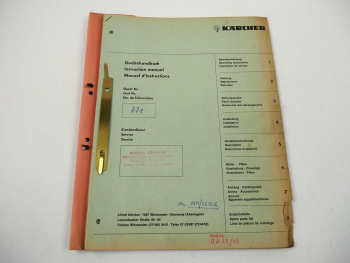 Kärcher DS 30 36 Dampfstrahlreiniger Betriebsanleitung Ersatzteilliste ca. 1967