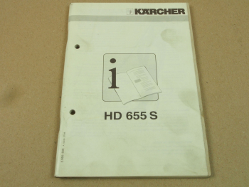 Kärcher HD655S Betriebsanleitung HANDLEIDING Operating Istructions 1996