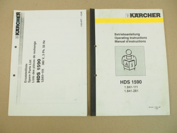 Kärcher HDS1590 Betriebsanleitung Ersatzteilliste Parts List Instructions 1990