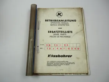 Kässbohrer SB13 Brückensattelanhänger Betriebsanleitung Ersatzteilliste ca. 1977