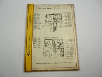 Kamm Kabine für MF Baumaschinen Ersatzteilliste Ersatzteilkatalog 1970/80er Jahre
