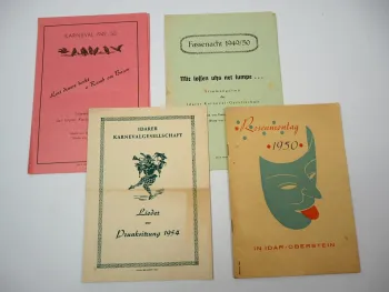 Karneval Rosenmontag Fassenacht Idar Oberstein 1949/54 Broschüre Flyer Liedtexte