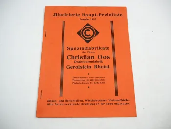 Katalog Drahtwaren 1935 Christian Oos Gerolstein ... Haushaltsartikel Mäusefalle