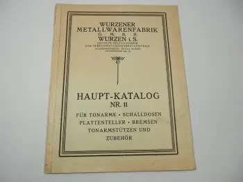 Katalog Metallwaren Fabrik Wurzen Grammophon Sprechmaschinenteile 1930er Jahre