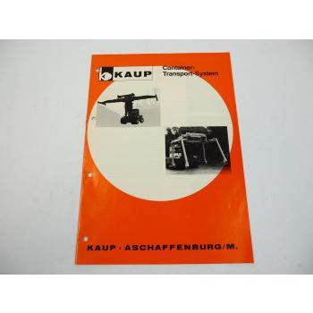 Kaup Anbaugeräte für Gabelstapler Container Transport Prospekt 1970/80er Jahre