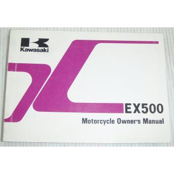 Kawasaki EX500 EX500-A4 Motorcycle Owners Manual 1989 Bedienungsanleitung engl.