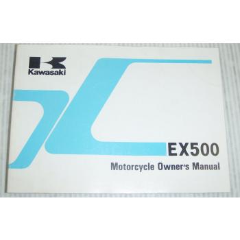 Kawasaki EX500 EX500-A5 Motorcycle Owners Manual 1990 Bedienungsanleitung engl.