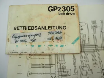 Kawasaki GPZ 305 belt drive EX305 B4 Betriebsanleitung 1986 Bedienung Schaltplan