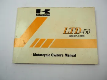 Kawasaki LTD 450 Liquid cooled EN450 A1 Owners Manual 1984 Maintenance Wiring Diagram