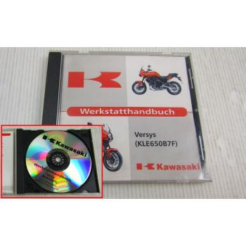 Kawasaki Versys KLE650B7F Werkstatthandbuch Reparaturanleitung CD 8/2006