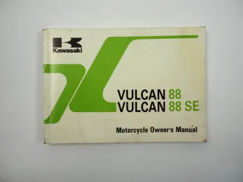 Kawasaki Vulcan 88 88SE Motorcycle Owners Manual 1991 engl.