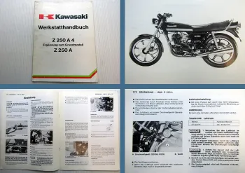 Kawasaki Z250 A4 Werkstatthandbuch Ergänzung 1982 zum Grundmodell Z250A